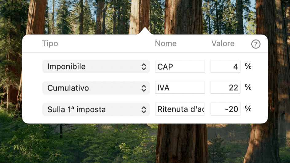 Regola fiscale con cassa, IVA e ritenuta in GrandTotal