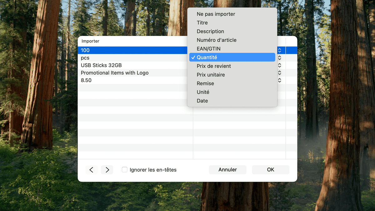 Importer des données