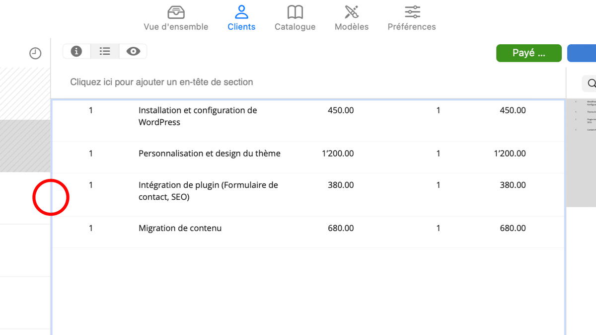 Coller les positions