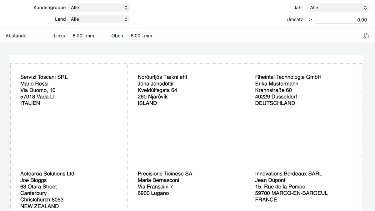Versandetiketten drucken