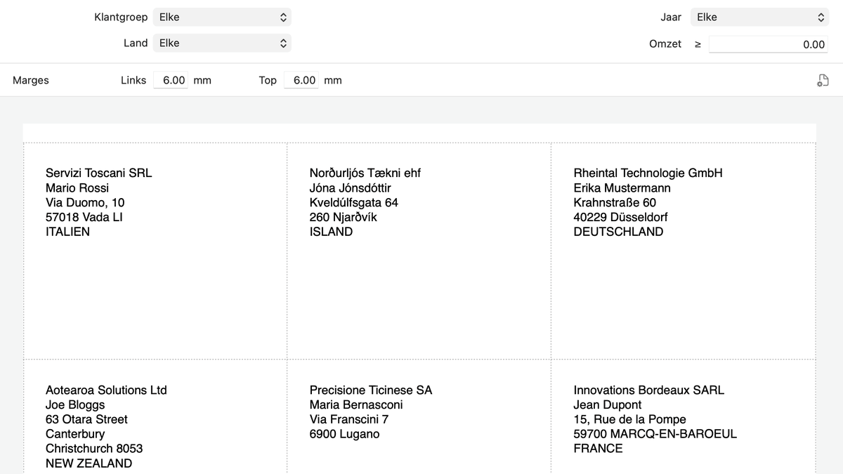 Verzendetiketten afdrukken