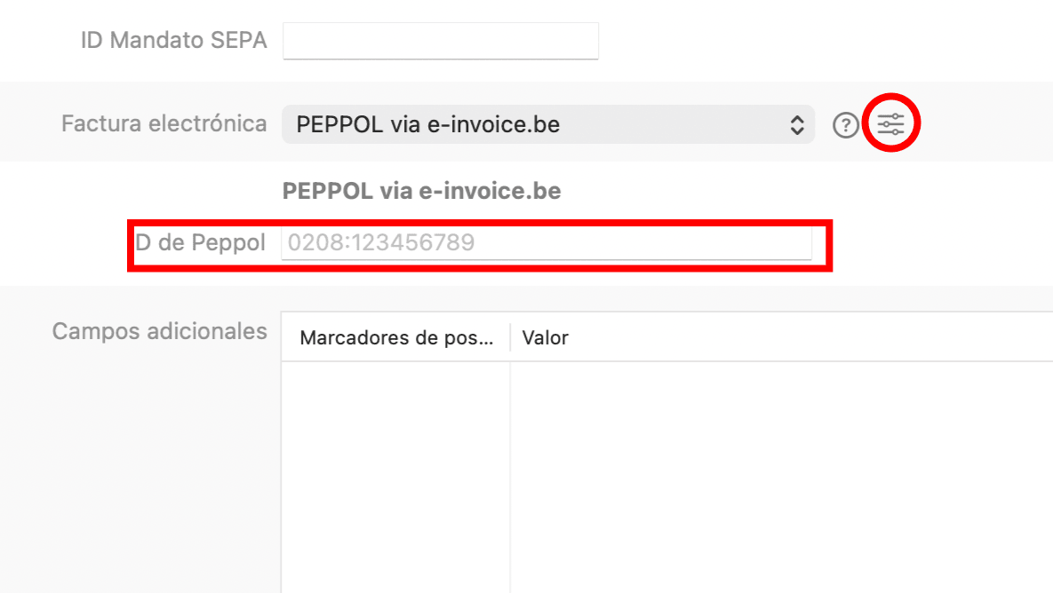 Configuración de e-invoice.be en GrandTotal