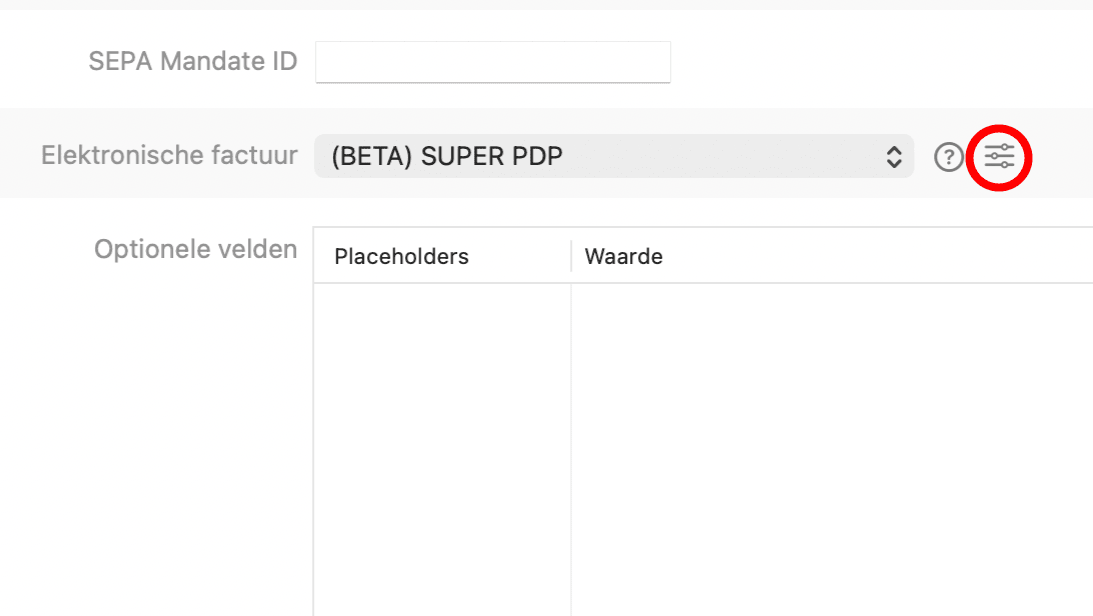 Selecting SuperPDP in the client master data