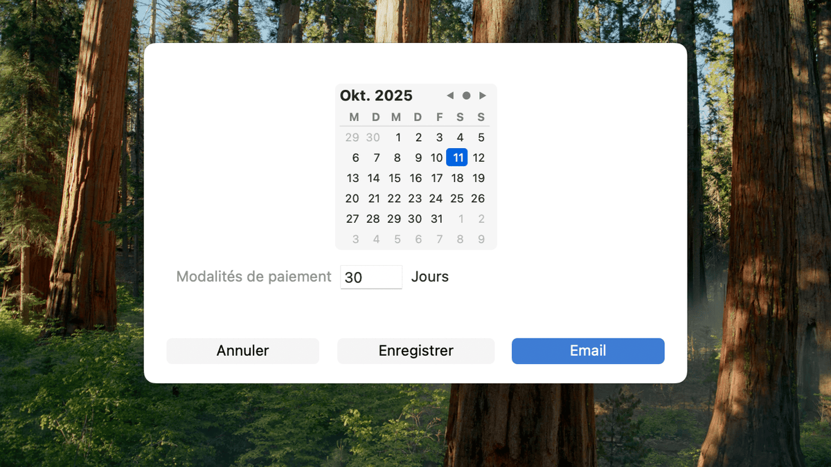 Délai de paiement 30 jours dans GrandTotal
