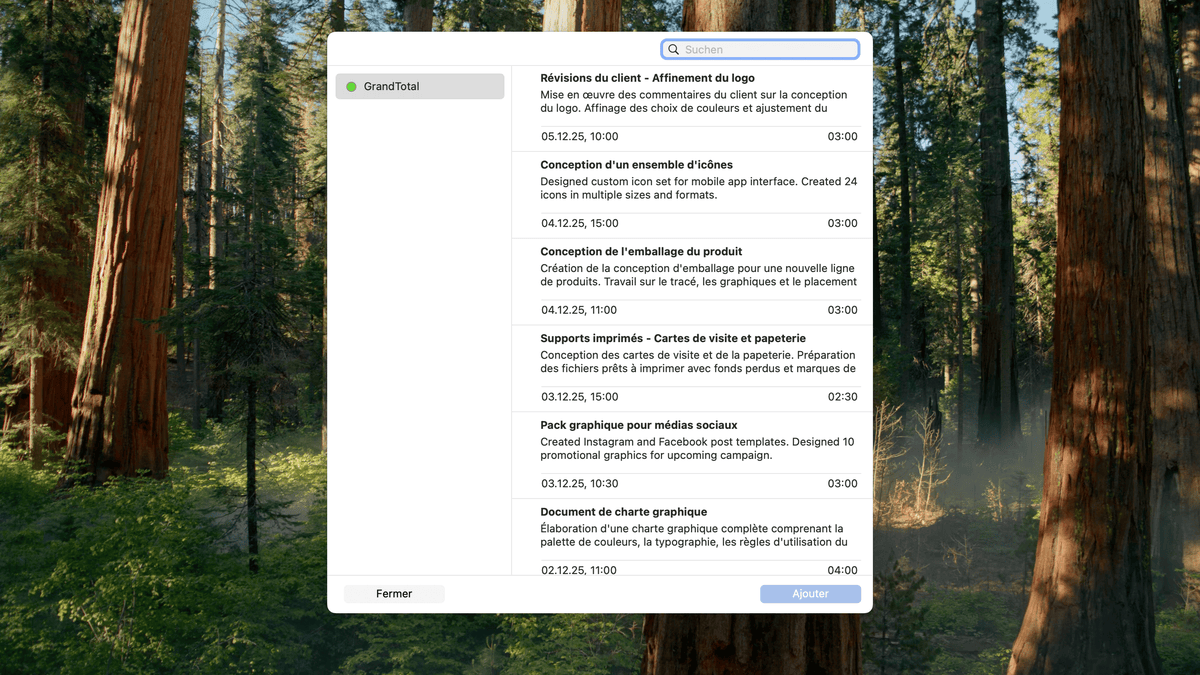 Importer les entrées de calendrier dans GrandTotal