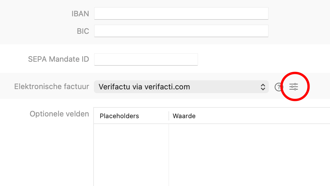 VeriFactu settings in GrandTotal