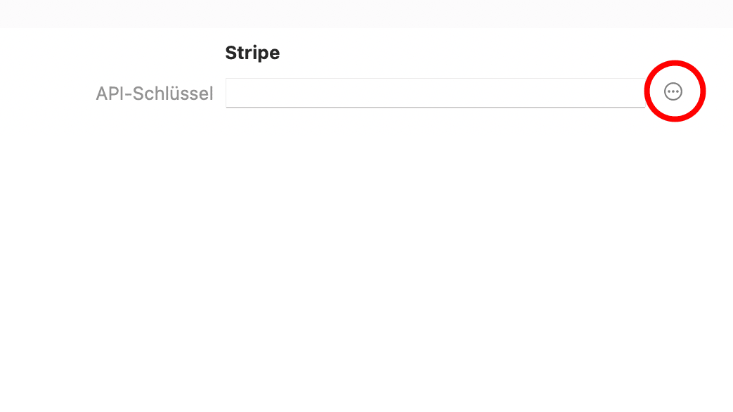 Stripe-API-Schlüssel in den Identifikations-Einstellungen