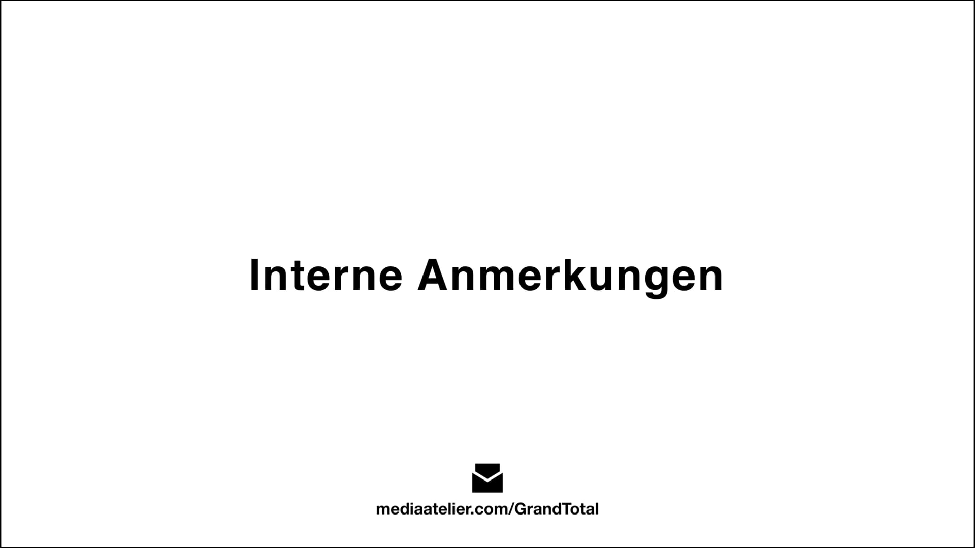 Interne Anmerkungen & Aufgaben